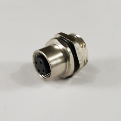 M12 front mount female bulkhead M12-4B-S, M12 4 pin bulkhead female connector, m12 sensor cable connector